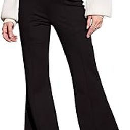 Black Bootcut Flared High-Rise Trousers-image-71