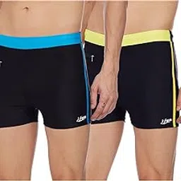 i-swim Mens Costume Is-010 Size 2Xl Black/Yellow With Is-010 Size 2Xl Black/Sky Pack Of 2 And Swimming Goggles Is-506-picture-47