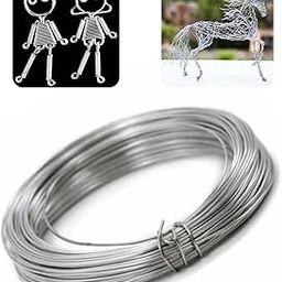 GloproStore 5 Metres 1.5mm Silver Aluminium wire for craft jewelry mking model making-image-0