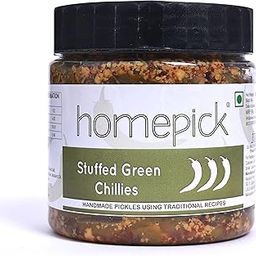 Homepick Stuffed Green Chilli Pickle 300g - Hari Mirch Ka Achar-image-41
