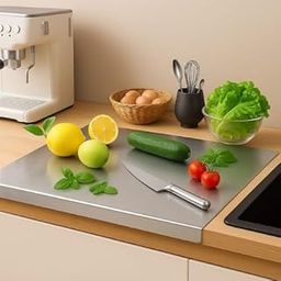 304 Stainless Steel Cutting Board is Rust-Proof, Anti-Bacterial, for Chopping Vegetables, Meat, Fish, and Fruits. It is a Heavy-Duty, Modern and hygienic Cutting Board-image-2
