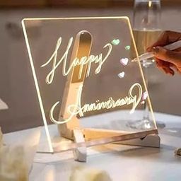 PARABRAHMA 3D Acrylic Writing pad with Pen Message Board rewritable Table lamp for Study LED Light Office Home Decor Gift-image-62