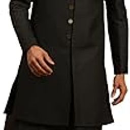 Men's Black Viscose Sherwani Set_VASMIW032BLnK169BLnPANT002BL_36-picture-6