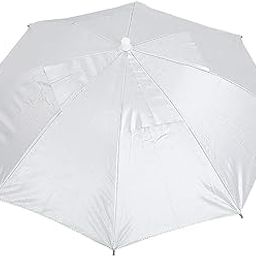 Unisex Hands-Free Cap White Color Sun and Rain Protection (21 inches) Umbrella (White)-32