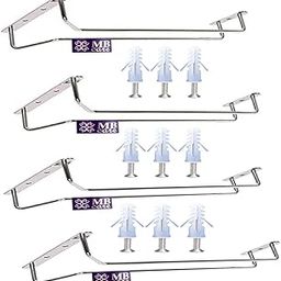 Stainless Steel Wine Glass Rack Under Cabinet Wine Glass Holder Upside Down Tiered Shelf Hanging Organizer For Kitchen, Bar, Hotel & Pub (4-Pack) Silver-image-98