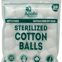 Apollo Pharmacy Sterilized Cotton Balls, 30 Count-33