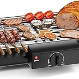 BAR-BQ40, 2000W Double Tube Electric Non-Stick Smokeless Indoor Stainless Steel Barbeque Grill, Black Silver Color-18
