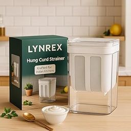Lynrex Hung Curd Maker for Home Use | Greek Yogurt Filter Bowl with Mesh | Stainless Steel Curd Strainer Box with BPA-Free Lid | Kitchen Accessories Items (Yogurt Strainer)-image-84