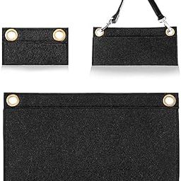 Thinp 3 Pcs Purse Insert Organizer,Purse Crossbody Conversion Liner 3 Sizes Felt Purse Organizer Insert with Eyelet for Envelope Bag Women Clutch Bag Handbags(No Chain,Black)-image-8