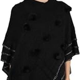 MANRA Women Woolen V-Neck Solid Plain Cape Coat Poncho Top for Winter Wear (SC 07)-image-80