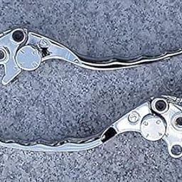 i5motorcycle i5 4-Way Wide-Blade Finger-Groove Chrome Front Brake & Clutch Levers for Kawasaki Vulcan 88 VN 1500 1600 Classic Drifter Nomad Mean Streak-8