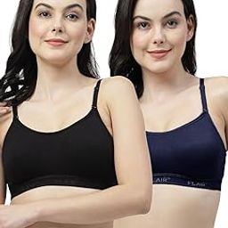 Black, Navy Blue Non Padded Seamless Sports Bra (Soniya-Black-NavyBlue)-image-2