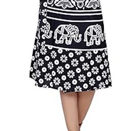 Women's Cotton Animal Printed Skirt (SKT-WCK-A0381, Black and White, Free Size)-image-28