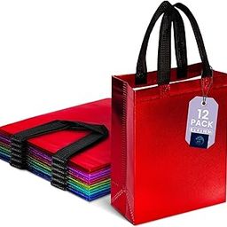 JOURNEY JOY 12PCS PARTY FAVOUR NON WOVEN BAG WITH HANDLES ..COLOURFUL SHINY GIFT BAG GLOSSY FINISH GOODIE BAGS REUSABLE PARTY BAGS FOR BIRTHDAY WEDDING CELEBRATION (8x 4x 10)-image-54