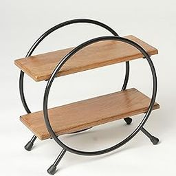 Ikari Homes Premium 2 Tier Kitchen Organizer Stand I Storage Shelves Rack I Wooden Table Top Organizer for Office/Bedroom/Living room I Display stand organizer I 16 x 15 x 7.5 in - (Natural finish)-11