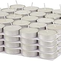 Amazon Brand - Solimo Wax Tealight Candles, 2-Hour Burn Time, Smokeless, No Residue (Set of 100, Unscented)-image-67