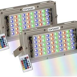 Flysmart LED Outdoor Light, 50W, IP65 Waterproof (RGB, Pack of 2)-18