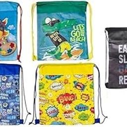 Demoda Drawstring Bags for Kids Printed Haversack Bags for Kids Return Gift Candy Treat Goody Bag (Pack of 5)-image-10