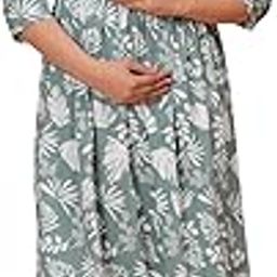 Women's Maternity Feeding Kurti Maxi Dress with Zip Dress-image-86