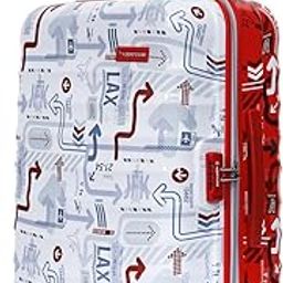 JFK Duo (Medium) 66cm | Hardsided Check-in Trolley Bag for Travel |Polycarbonate Printed Luggage |Combination Lock|8 Spinner Wheel Suitcase for Men & Women| Dual Tone (White&Red)-image-16