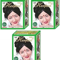RKS Vrs Herpul Black Henna Color Powder for Women and Men | Black Herbal Hair Color Mehandi Powder | Herbal Henna For Hair Color - 50g (Pack of 3)-picture-11
