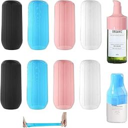 MAYCREATE® 8pcs Leak Proof Sleeves for Travel Bottles, Silicone Elastic Covers Sleeves for Travel Bottle Kit for Toiletries Leak Proofing, Reusable Sleeves for Travel Container, Shampoo Bottles-52