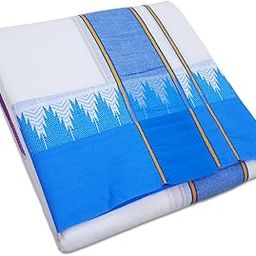 Pure Cotton Dhoti, Cotton 4 Meter Dhoti and 2.25 Meter Towel Off White Dhoti-image-48