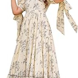 Women's Poly Rayon Printed Gown | Semi-Stitched Ethnic Gown Dress Material | Lightweight & Comfortable Fabric Floor-Length Look-14