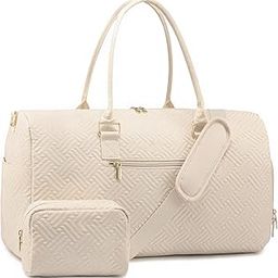 Travel Duffle Bag for Women, 40L Weekender Bag with Toiletry Bag, Carry on Overnight Bag with Shoe Compartment, Gym Duffel Bag with Wet Pocket, Mommy Hospital Bags for Labor and Delivery-image-47