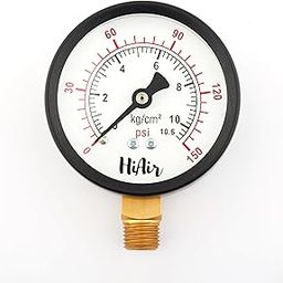 HiAir Pressure Gauge 63mm (2.5inch) Dial Size, 1/4BSP Male Connection, DM(Direct Mounting) Bottom Entry (10kg (150psi))-image-17