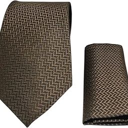 FashMade Brown Self Premium Italian Silk Tie & Pocket Square Set | 2.75" Slim Tie & 10x10" Matching Pocket Square Combo-image-82