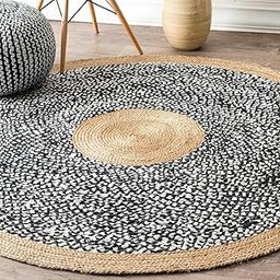 DHEERAJ HANDLOOM, Jute Carpet for Living Room, Bedroom Rug, Hallway and Entryway Mat, Handwoven Area Rug for Interior Styling and Room Décor (2'x2' Feet, Jute Black & White)-image-94
