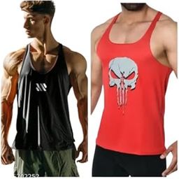 Round Neck Big Armhole Gym Stringer Vest for Men|Gym_tee139-image-38