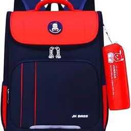 Kids Backpack | Lightweight Double Shoulder Bag for School, Travel, Tuition & Picnic | Water-Resistant Backpack for Boys & Girls | Birthday & Return Gifts for 4-10 Years (Blue & Red)-image-16