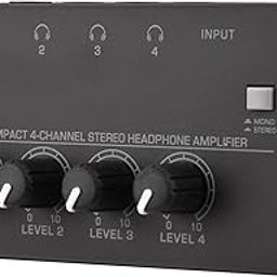 Btuty Ultra-compact 4-channel Stereo Headphone Amplifier Upgraded Mini Audio Amp with Mono & Stereo Switch Power Adapter Professional Mono/Stereo Audio Amp-1