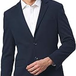 Comfort Fit Outer Space Poly Rayon Stretch Knit Blazers Blue-picture-45