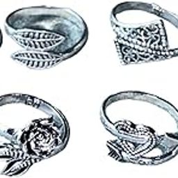 Women & Girls Metal Fancy Glossy finish Toe Ring Adjustable Bichiya/Leg Finger Ring_Combo_4 (A_C_P_110819_Silver)-image-107