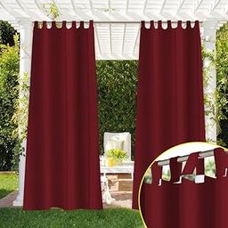 Duronet - Water Repellent & Sun Blockage 95% Detachable Tab Top for Easy Hanging Blackout Curtains for Balcony Outdoor/Indoor Use (Wine 4.5 X 9 Feet)(Pack of 2)-image-20