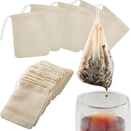 NJ OVERSEAS Cotton Drawstring Muslin Bag Coin Pouch Herb Bag Pouch For Wedding Party Jewellery Bag Gift Wrap Pack Bag Party Gift Packing Surprise Gift Pack (4.5X4.5) Inches):12 Pc,Off White-image-32