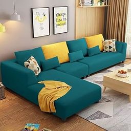 Galib LHS 6 Seater L Shape Sofa Set for Living Room (Pine) Premium Fabric-image-71