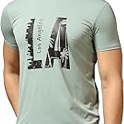 TAGDO Men's Casual Text Printed Heavy Lycra T-Shirt-image-3