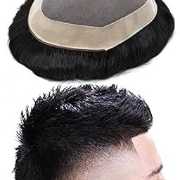HAREZO Hair patch for men, Hair wig for men, Monofilament, 100% natural human hair, Durable & Easy To Self-Service, Easily attach with glue tape and clip (Natural Black, 9X6)-image-14