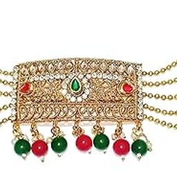 wedding special Golden Finish Designer Armlets, Bajuband For Women & Girls | Traditional Bajunbad For Wedding | Rajsthani/Rajputani Armlets Gold Finish Hand Jewellery by shrungarika (bj-298)-4