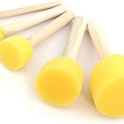 Urban Box 5 Pcs Round Paint Foam Sponge Brush Set, Wooden Handle Foam Brush, Paint Tools for Kids, Painting Stippler, 5 Assorted Size-picture-13