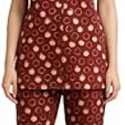 Plus Size Summer Night Suit for Ladies | Dark Red Geometric Print | Cotton Blend Malai Fabric | Comfortable 3XL 4XL Fit | Pocket Pyjama Set for Women-picture-2