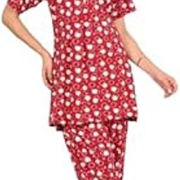 Plus Size Maroon Bubble Print Nightwear for Women | Soft Cotton Blend Fabric | Comfortable Summer Sleepwear | Available in 3XL & 4XL Sizes for Relaxed Fit-89