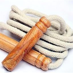 Wooden Jump Rope with Natural Cotton Cord, Traditional Skipping Rope with Handcrafted Handles (pink, miduam) (white, midum)-image-99