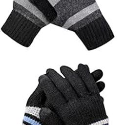Men's Winter Woollen Pack of 2 Pairs Gloves For Cold Weather(SGD-413449)(Black, Free)-image-15