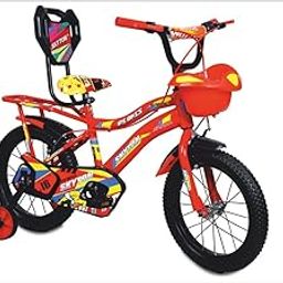 SKYTON Spiral 16 Inch Kids Cycle with Side Wheels Ideal for 4 to 7 Years Boys and Girls Bicycle for Children - Red-2