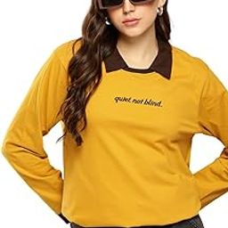 Womens Long Sleeve Oversized Polo T-Shirt-image-55